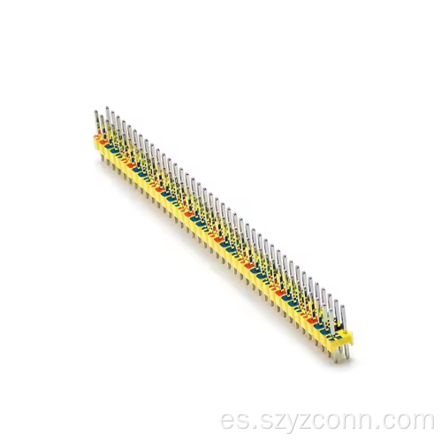 Conector de clavija de paso de 2,54 mm recto de color